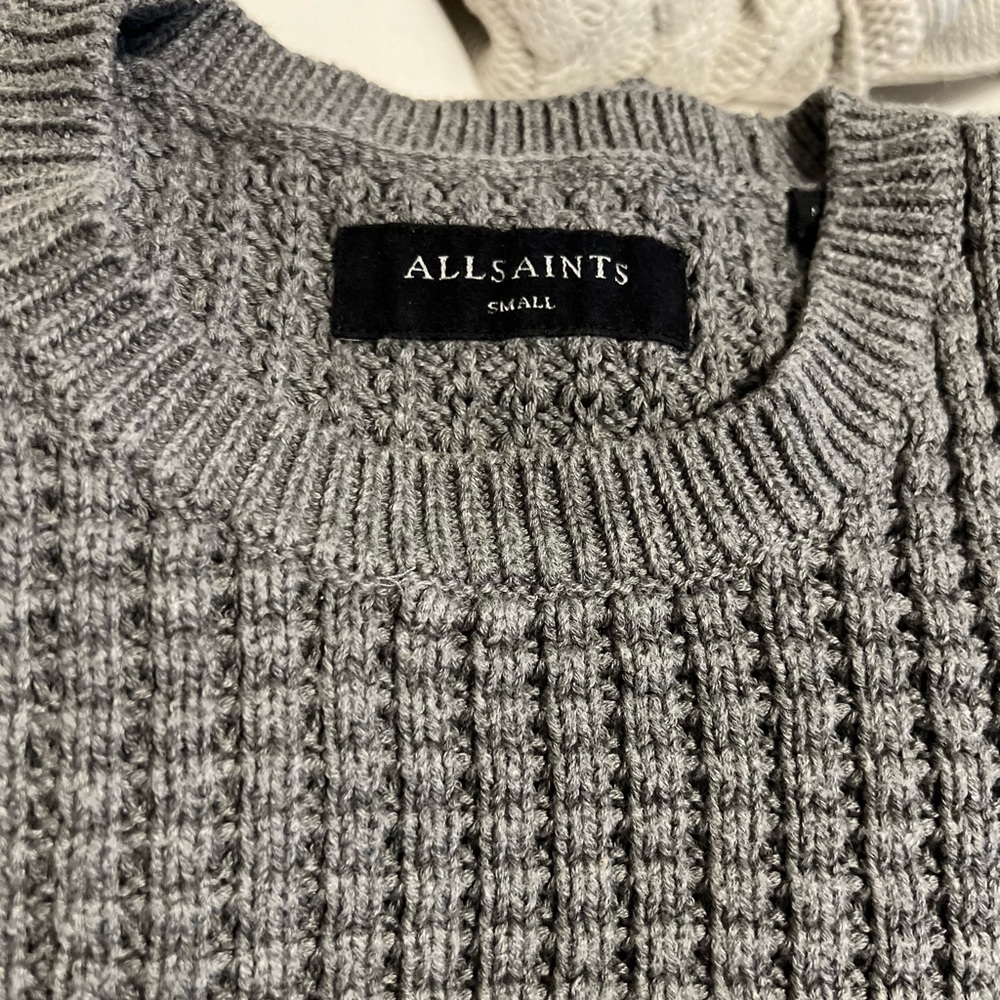 All saints grey knit sweater